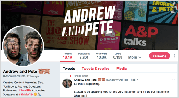 @Andrewandpete için Twitter profili.