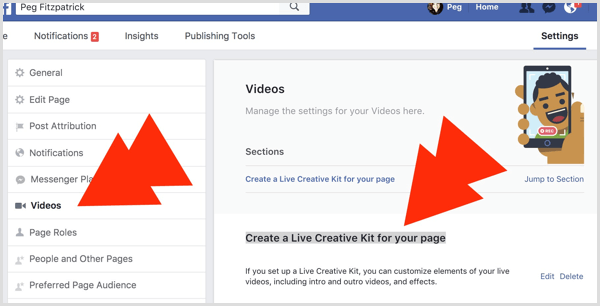 Sayfa için Facebook Live Creative Kit