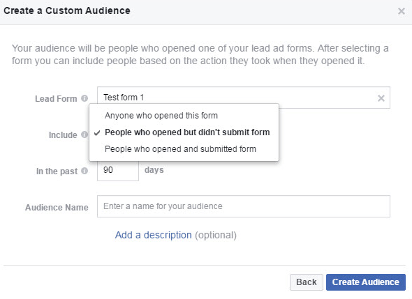 Facebook Audience Manager'da özel bir etkileşim kitlesi oluşturun.