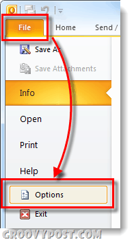 Office 2010'daki dosya seçenekleri