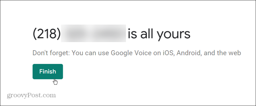 Google Voice Numaranız