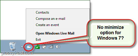 Windows 7'de sistem tepsisine canlı posta nasıl en aza indirilir