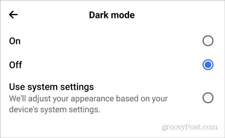 Facebook Karanlık Modu Android Ayarları Gizlilik Karanlık Modu açık kapalı