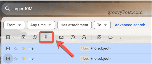 Gmail e-postalarını arama sonuçlarından silme