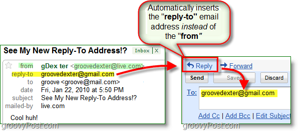 bir yanıt e-posta adresi ayarladığınızda, tüm yanıtları alternatif adresinize gönderir
