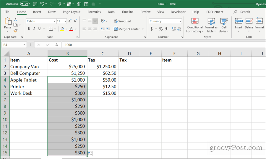 excel'i tekrar doldur