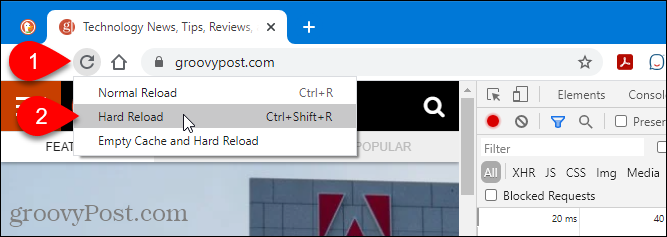Chrome'da seçenekleri yeniden yükle