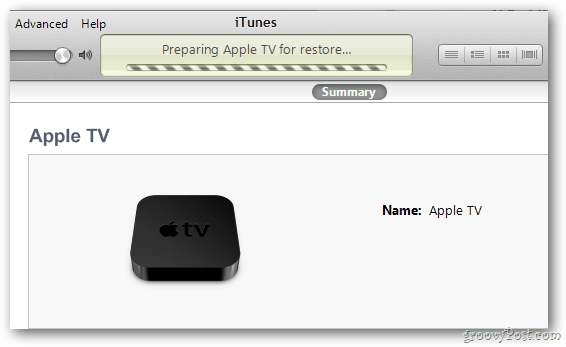Apple TV Geri Yükleme İlerlemesi