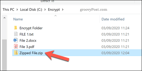 Windows 10'da bir zip dosyası açma