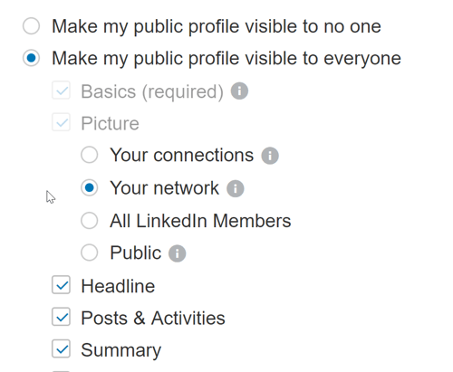 LinkedIn profil ayarlarınızın herkese açık gönderilerinizi görmesine izin verdiğinden emin olun.