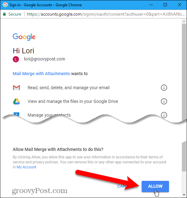 Gmail hesabına erişime izin ver