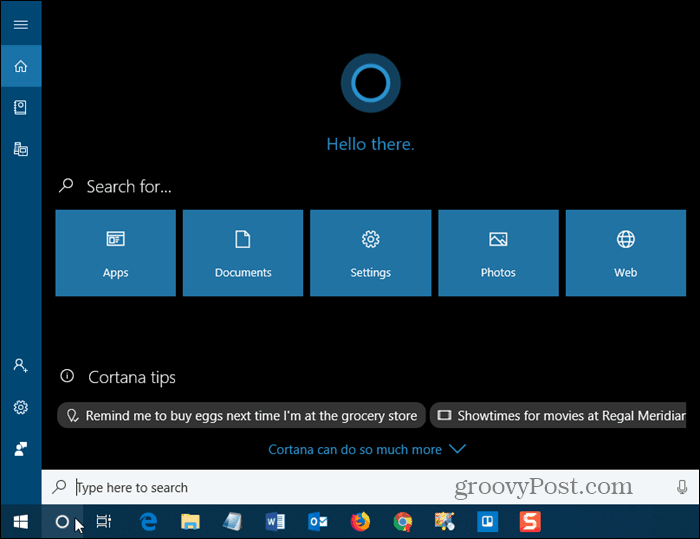 Windows 10'da Cortana