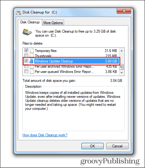 windows 7 güncelleme eski dosyaları silmek disk temizleme alanı işgal