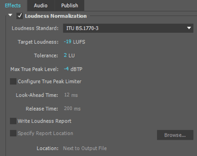 Ses dosyamı Adobe Premiere'de dışa aktarırken bu ses seviyesi normalleştirme ayarlarını kullanıyorum.