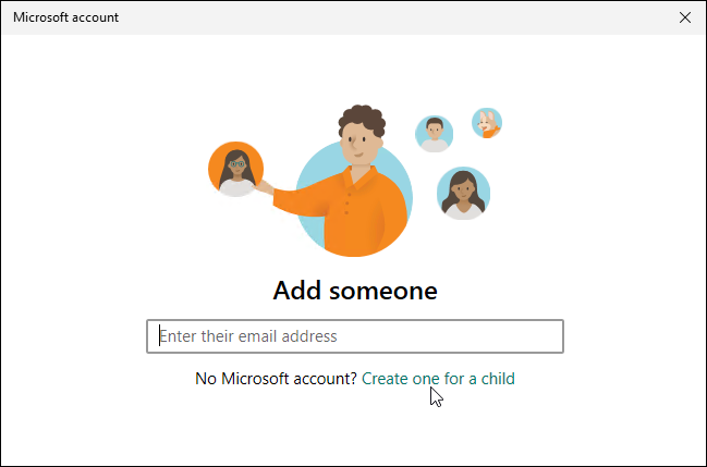 Windows 11'de çocuk kurulumu ebeveyn denetimleri için hesap oluştur
