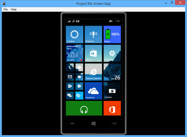 Windows Phone 8.1 Ekranı Bir PC'ye Yansıtmaya İzin Verir