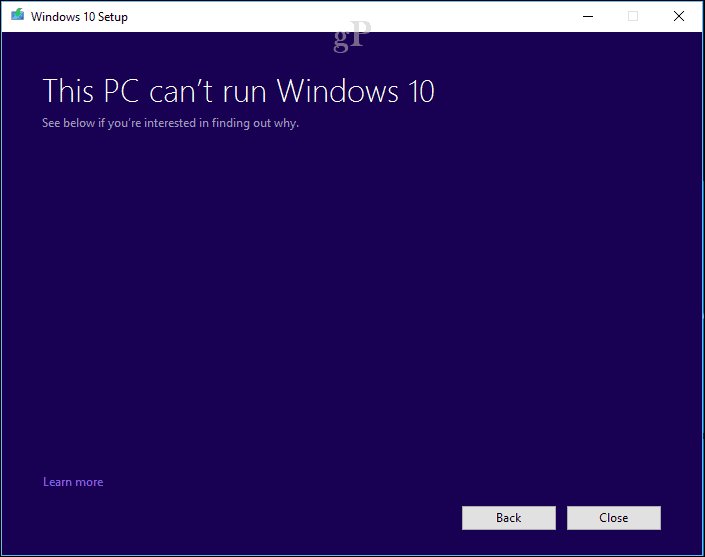 Windows 10 kurulumu - PC Windows 10'u çalıştıramıyor
