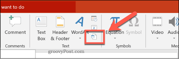 PowerPoint'te Nesne Ekle düğmesi