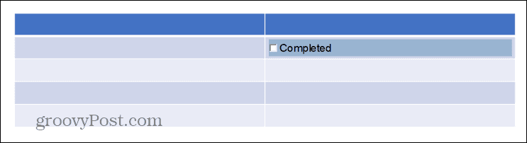 powerpoint tamamlandı onay kutusu