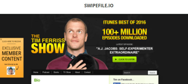 SwipeFile.io'dan ilham alın.