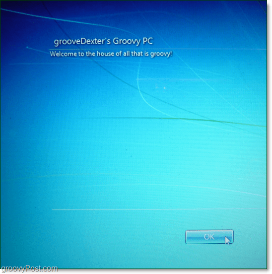 Windows 7 başlangıç ​​iletisi yasal bildirimi