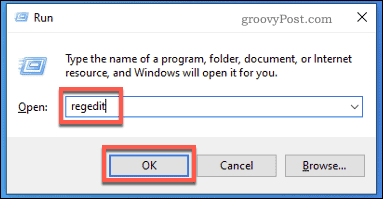 Windows Run Regedit'i Başlat