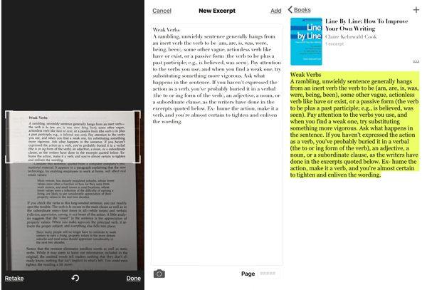 Alıntı - Kitap Vurgulayıcı iOS uygulaması, kitaptan pasajın ekran görüntüsü nasıl alınır