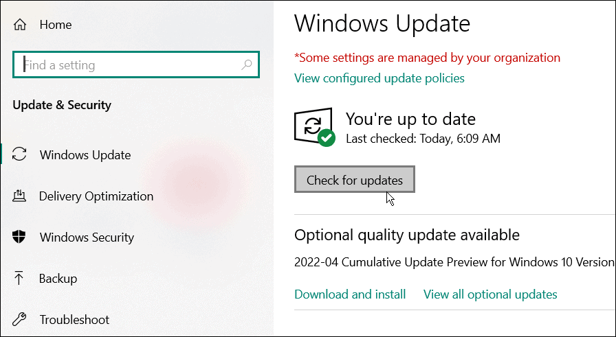 Windows 10 güncellemelerini kontrol et