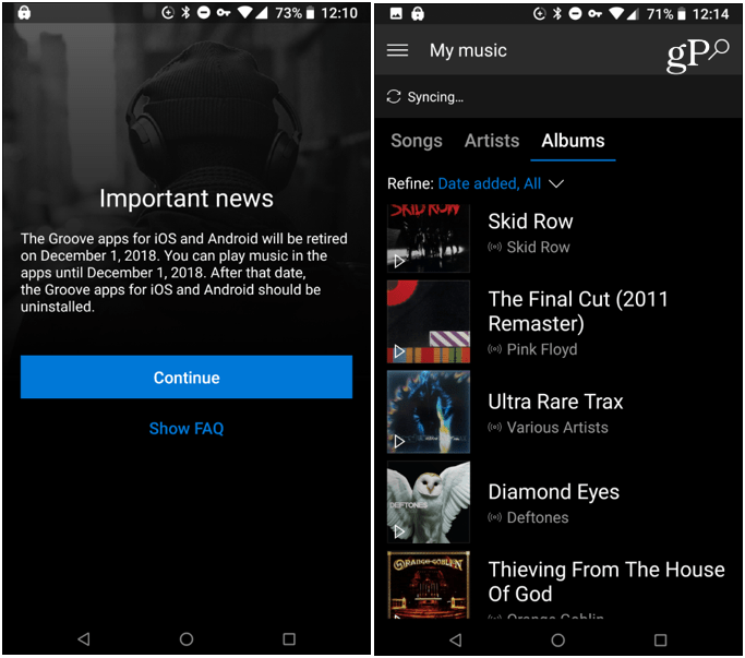 Groove Müzik Uygulaması Android