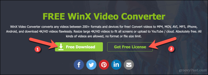 WinX Video Converter'ı İndirme