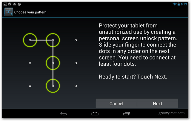 Google Nexus 7 Tablet'te Ekran Kilidi Ayarlama