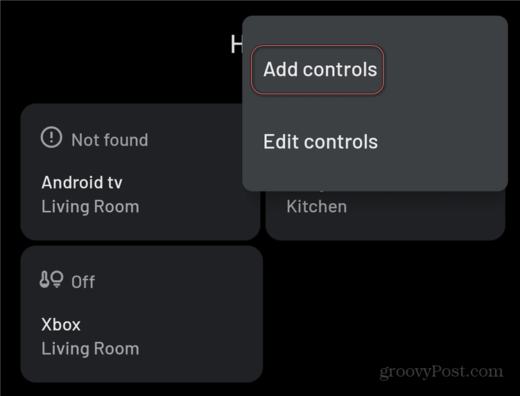 Android Akıllı Ev kontrolleri ekle