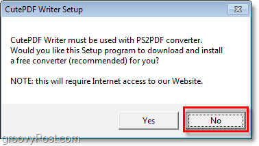 Windows 7'ye PS2PDF yüklemekten kaçının