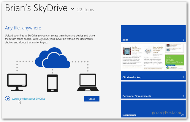 Yeni SkyDrive Başlangıç ​​Ekranı