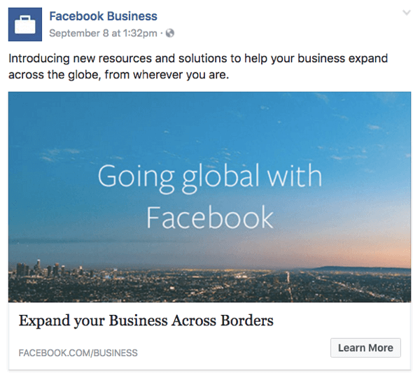 küresel iş için facebook