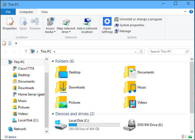 Windows 10 Dosya Gezgini'ni Bu Bilgisayara Her Zaman Açık Yapın