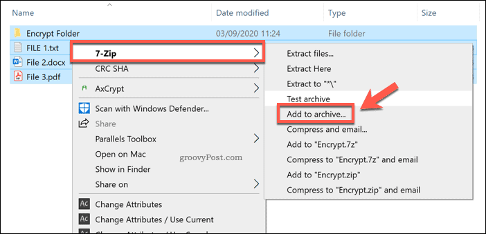 Windows 10'da yeni bir 7-Zip arşivine ekleme