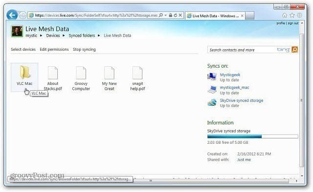 Mac için Windows Live Mesh 2011: Başlarken