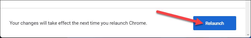 Chrome düğmesini yeniden başlat