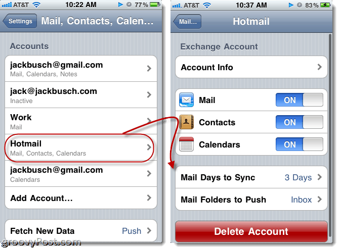 İPhone'dan Hotmail gönderme