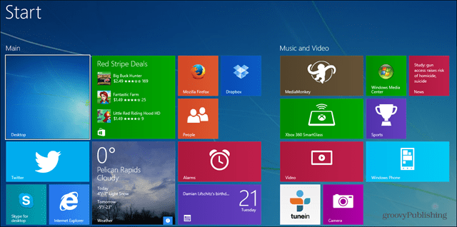 Windows 8.1 Başlangıç ​​Ekranını Yedekleme ve Sıfırlama