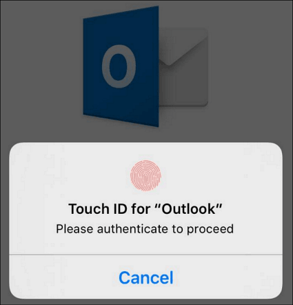 Dokunmatik Kimlik Outlook iPhone