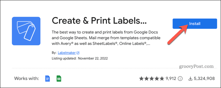 Etiket eklentisini Google Dokümanlar'a yükleyin