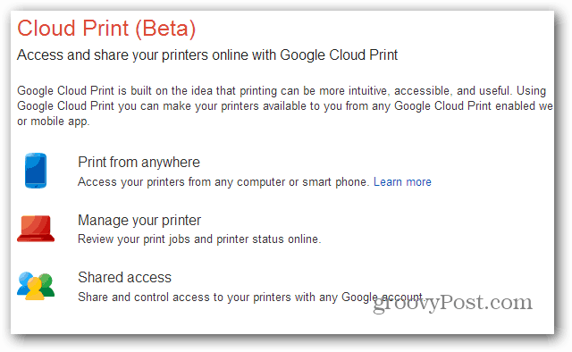 Google Cloud Print ile Nexus 7'den baskı alın