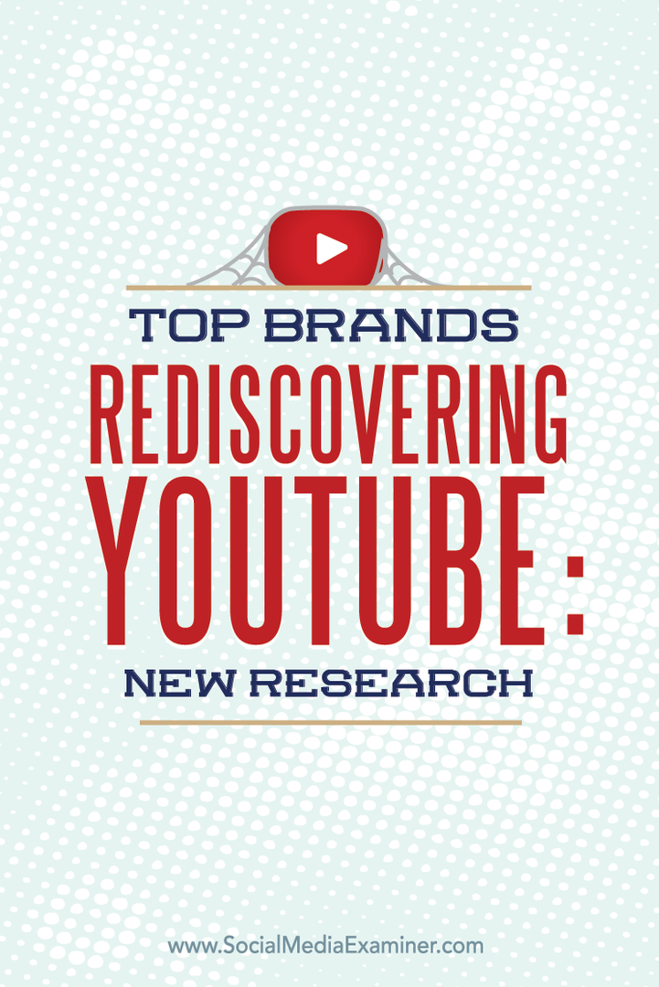 araştırmalar en iyi markaların youtube'u yeniden keşfettiğini gösteriyor