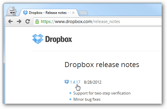 her sürüm için dropbox sürüm notları