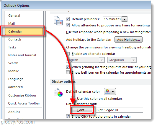 Outlook 2010 Takvim Tarih Gezgini Yazı Tipi Nasıl Değiştirilir