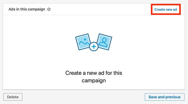 LinkedIn metin reklamı nasıl oluşturulur, 11. adım, yeni reklam oluşturun