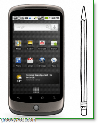 Google Nexus One, bir kalem kadar uzun / kalın