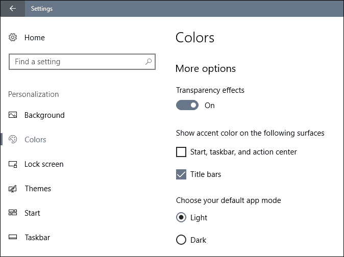 özel windows 10 yaratıcıları renkleri güncelle